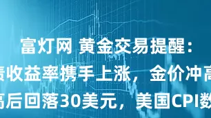富灯网 黄金交易提醒：美元和美债收益率携手上涨，金价冲高后回落30美元，美国CPI数据重磅来袭！